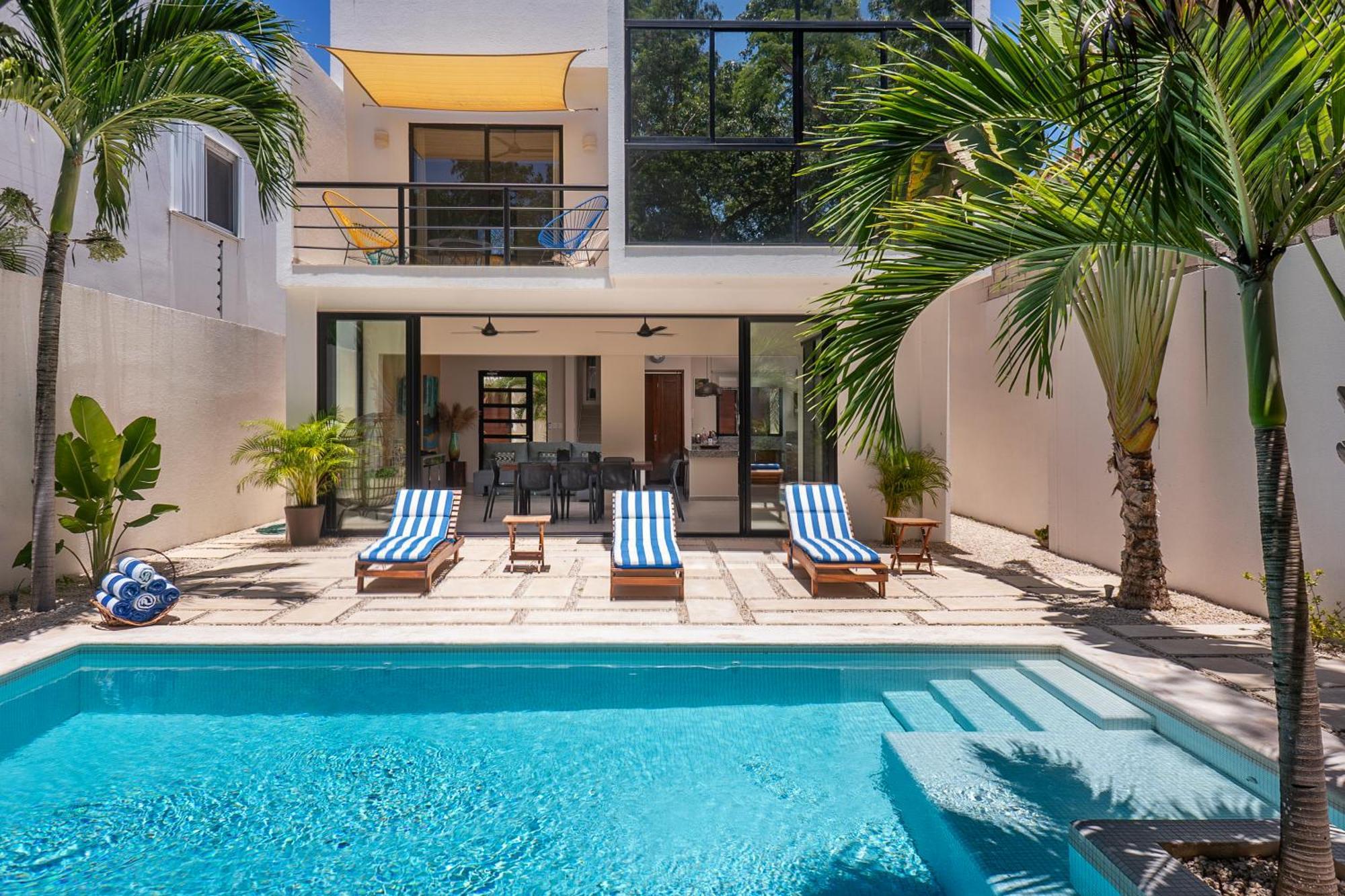 Wonderful Tropical Home 3Br, Garden, Private Pool. ตูลุม ภายนอก รูปภาพ