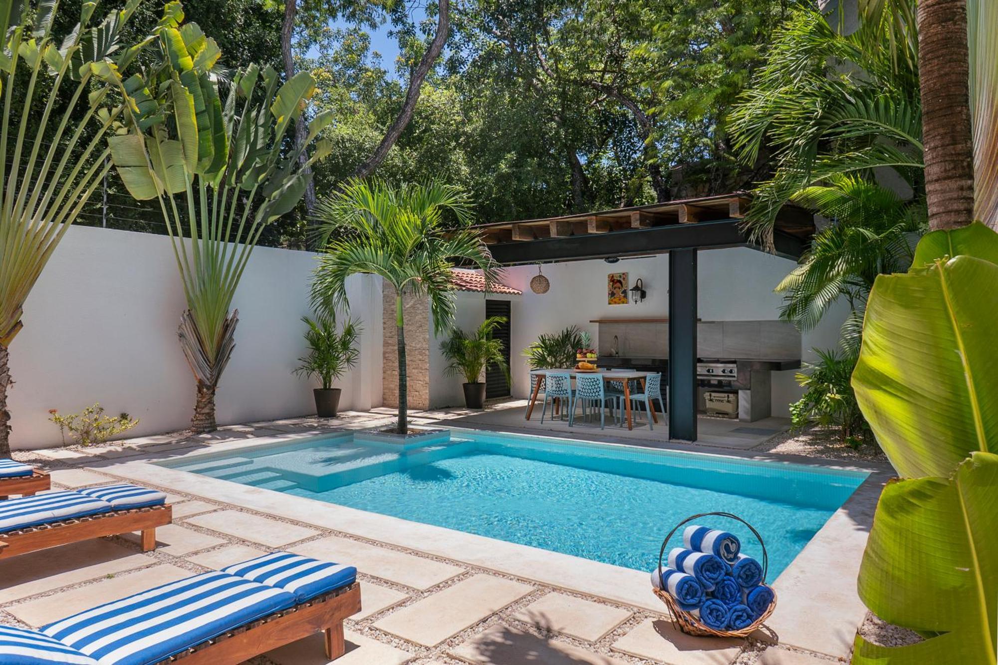Wonderful Tropical Home 3Br, Garden, Private Pool. ตูลุม ภายนอก รูปภาพ